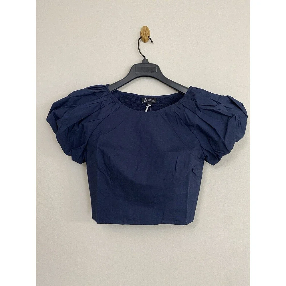 J.Crew Inez Fitted puff-sleeve top NWT Size 6